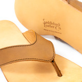 This is the up close  view of the light brown flip flop