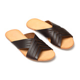 High quality red brown full grain leather Martha Sandals alternate angle - Saddleback Leather