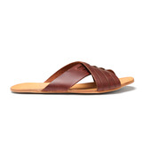 High quality red brown full grain leather Martha Sandals alternate angle - Saddleback Leather