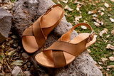 This is a lifestyle image  of the Jesus sandles