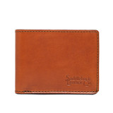High quality tan full grain leather Dave's Deals William Penn Bifold Wallet - English Tan front view - Saddleback Leather