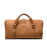 High quality back view of the light brown leather range and tool bag