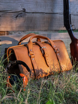 High quality lifestyle view of the leather range and tool bag