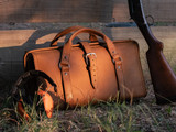 High quality lifestyle view of the leather range and tool bag