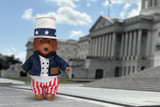 High quality full grain leather 2026 Uncle Sam Teddy Bear alternate angle - Saddleback Leather
