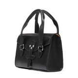 This is the side view of the Silverback Double Handle Purse in black