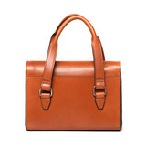 High quality back view of the Silverback Double Handle leather Purse in light tan