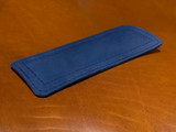 The back of the blue shoulder pad