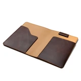 High quality open view of the Moleskine leather cover in dark brown