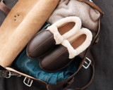 Dave's Deals Sheepskin Moccasins - NEW DESIGNS - Size 12 - Dark Coffee Brown