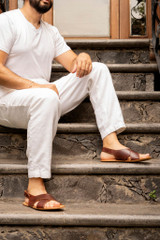 Dave's Deals Jesus Sandals - Size 11 - Chestnut