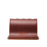 High quality full grain reddish brown leather Pen Holder Bell Curve front view - Saddleback Leather
