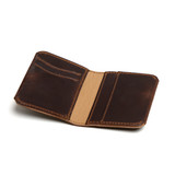 High quality front view of the dark brown Slim leather Bifold Wallet