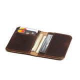 High quality front view of the dark brown Slim leather Bifold Wallet
