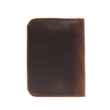 This is the back view of the dark brown Slim leather Bifold Wallet
