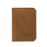 This is the front view of the light brown Slim leather Bifold Wallet