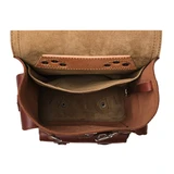 High quality front pocket backpack in reddish brown inside view