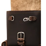 High quality front pocket backpack in dark brown inside view