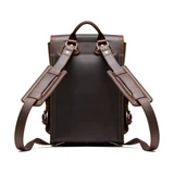 High quality front pocket backpack in dark brown back view