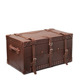 High quality dark brown full grain Leather Trunk alternate angle - Saddleback Leather