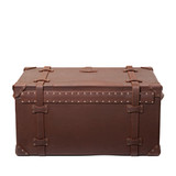 High quality dark brown full grain Leather Trunk alternate angle - Saddleback Leather