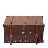 High quality dark brown full grain Leather Trunk alternate angle - Saddleback Leather