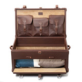 High quality dark brown full grain Leather Trunk alternate angle - Saddleback Leather