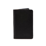 High quality front of a black leather business card holder wallet.