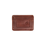 High quality red brown leather wallet for front pocket.