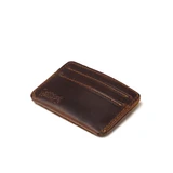High quality saddleback Leather wallet in dark brown leather.