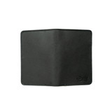 High quality outside of the black slim leather passport wallet. Made by Saddleback