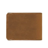 High quality light brown leather wallet bifold with RFID showing the back