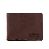 High quality dark brown leather wallet bifold with RFID showing the front