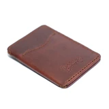 High quality reddish brown leather wallet side view