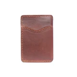 High quality reddish brown leather wallet front view