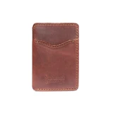 High quality reddish brown leather wallet back view