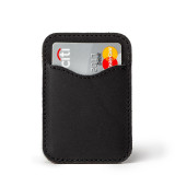 High quality black leather wallet standing.