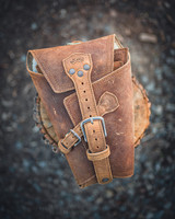 High quality full grain Leather Pistol Wrap front view - Saddleback Leather