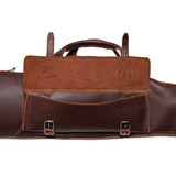 High quality red brown leather gun sleeve for rifles and shotguns and its pocket