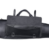 High quality black leather gun sleeve for rifles and shotguns and its pocket