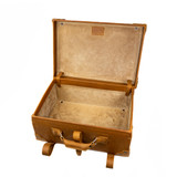 High quality carry on leather luggage empty.