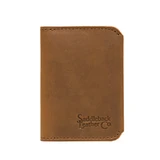 High quality front view of the light brown Slim leather Bifold Wallet