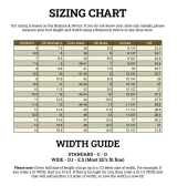 High quality sizing chart