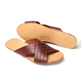 High quality red brown full grain leather Martha Sandals alternate angle - Saddleback Leather