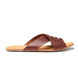 High quality red brown full grain leather Martha Sandals alternate angle - Saddleback Leather