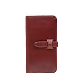 High quality front view of the Silverback Big leather Wallet in reddish brown