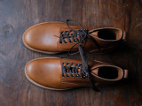 High quality top view of the Huntsman boot in natural patina