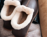 High quality full grain leather Sheepskin Moccasins - New Design side view - Saddleback Leather