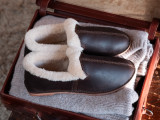 High quality full grain leather Sheepskin Moccasins - New Design alternate angle - Saddleback Leather