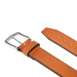 High quality natural leather Italian Dress Belt in English Tan by Saddleback.